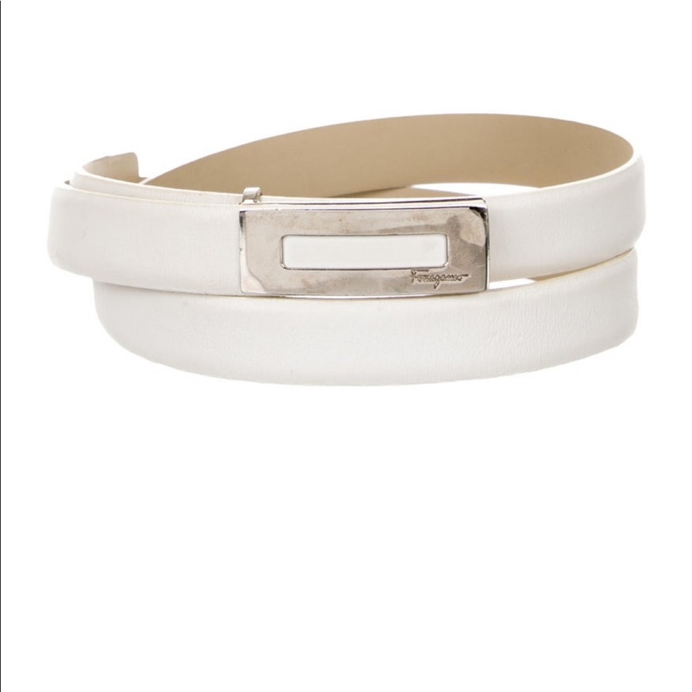 Salvatore Ferragamo white belt
